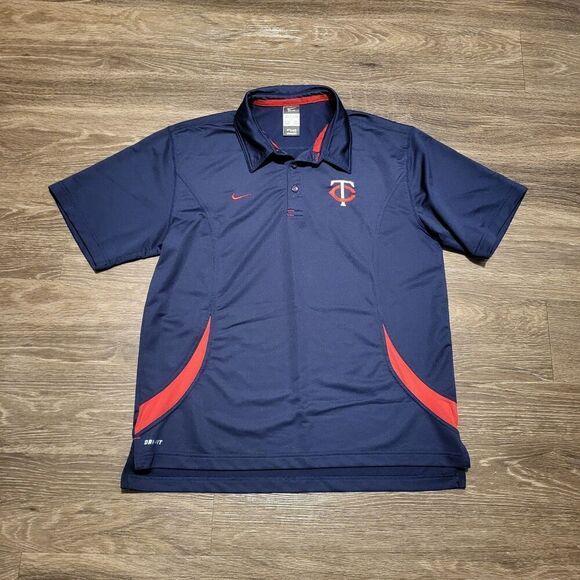 Nike Dri Fit MLB Minnesota Twins Baseball Short Sleeved Polo Mens Size Large - Picture 1 of 10